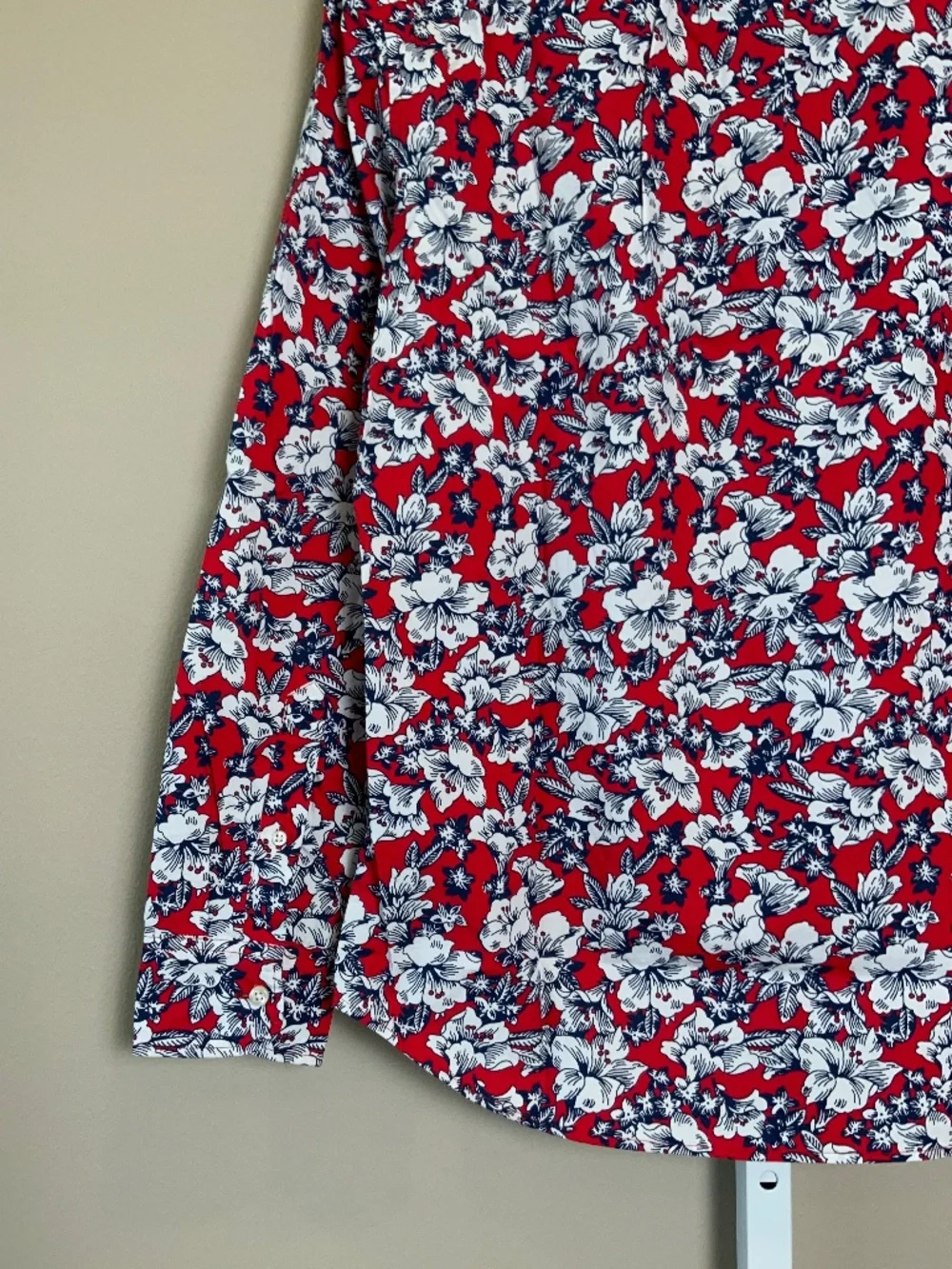 J. Crew Floral Slim Stretch Secret Wash Organic Cotton Button Down Shirt